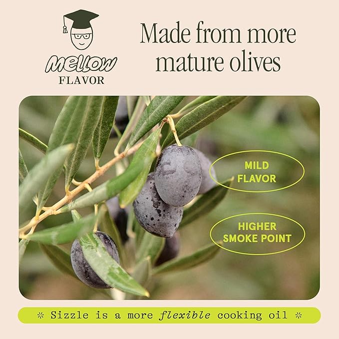 Graza Sizzle Extra Virgin Olive Oil, Cooking Oil - High Polyphenol Peak Harvest EVOO Cooking Oil in a Squeeze Bottle - Single Farm Olives from Spain - 33.8 Fl Oz (1L)