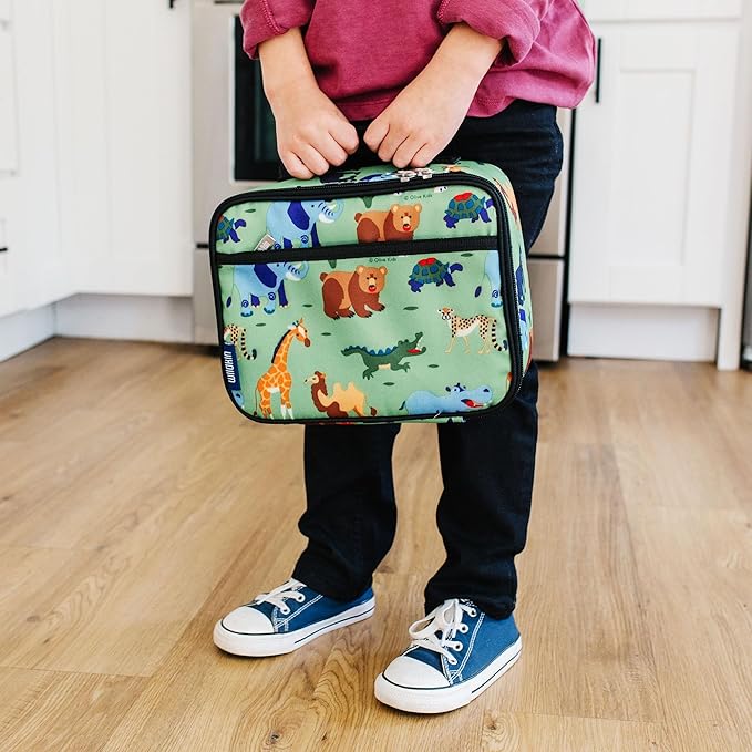 Wildkin Kids Insulated Lunch Box ??Durable and Reusable for School & Travel - Wild Animals