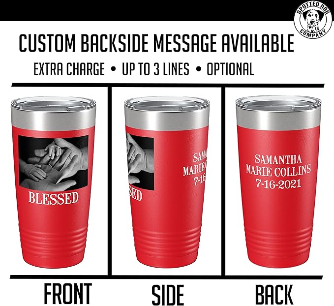 Personalized 20oz (17 Colors) Photo Picture Printed Insulated Stainless Steel Powder Coated Tumbler with Lid ??Customized Mother's Day Gift, for Her Him Men, Custom Coach Gifts Team Mom Dad (Red)