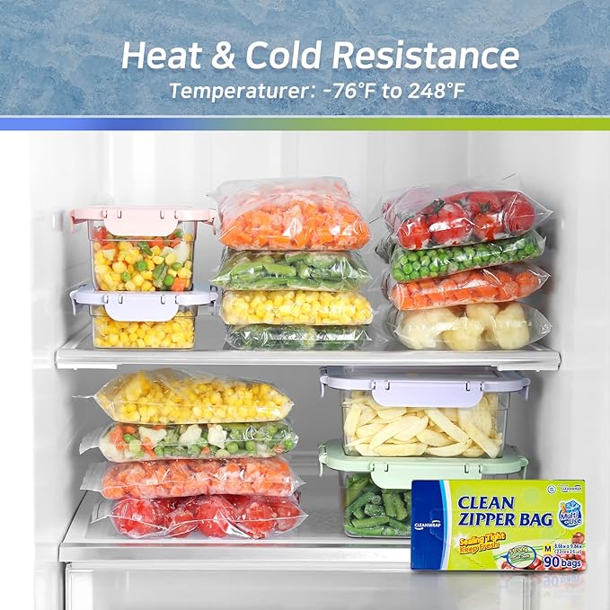 CLEANWRAP Food Storage Roll Bags (9.84 * 13.78-600 PCS) +Zipper Bag (Medium 90 Bags) | Food Plastic Bags, Mini Plastic Bags, Plastic Bread Bags, Roll Plastic Bags, Plastic Produce Bag