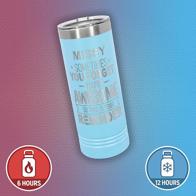 Personalized Inspirational Tumbler, Inspirational Gifts for Men Dad Father Wife Sister Women, Custom Birthday For Him Her, Customized You?셱e Awesome Tumbler, Teacher Coworker Gifts 22oz Light Blue
