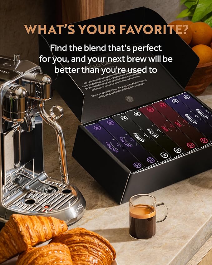 ROSSO CAFF횊 Espresso Coffee Pods for Nespresso Original Machines - 80 Capsules Dark Roast Intense Pack, 4 Strong and Robust Flavors - Made in Italy