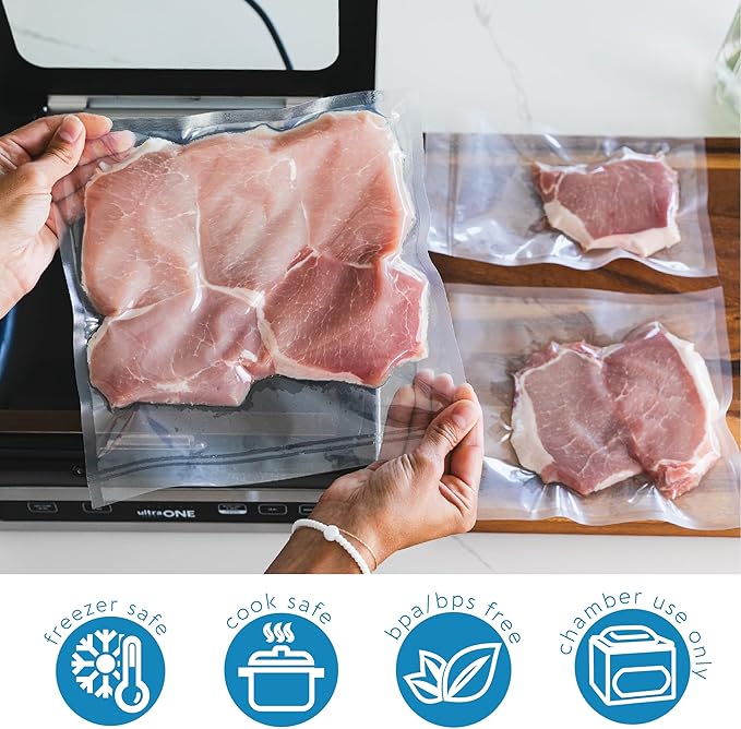 Avid Armor Chamber Vacuum Sealer Bags ??6x18", 8x10" & 10x10" ??300 Pack ??Heavy Duty Commercial Grade, BPA-Free Pouches for Sous Vide, Food Preservation, Meat Storage, Freezing, and Long-Term Storage