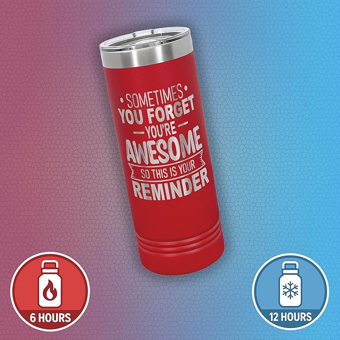 Spotted Dog Company Inspirational Tumbler, Inspirational Gifts for Men Dad Father Wife Sister Women, Birthday For Him Her, You?셱e Awesome Tumbler, Teacher Coworker Gifts 22oz Red