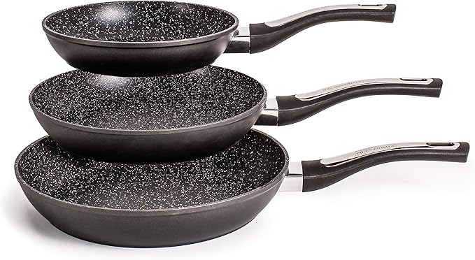 Berghoff Essentials 3Pc Non-stick Fry Pan Set, Ferno-Green, 100% Non-Toxic, Free of PFOA, Lead & Cadmium Coating, Induction Cooktop Ready, Stay-cool Handle, Even Heat