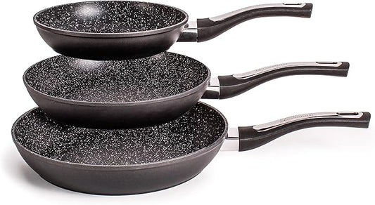 Berghoff Essentials 3Pc Non-stick Fry Pan Set, Ferno-Green, 100% Non-Toxic, Free of PFOA, Lead & Cadmium Coating, Induction Cooktop Ready, Stay-cool Handle, Even Heat