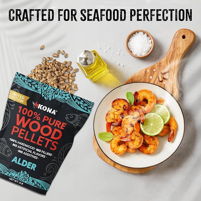 Kona Alder Wood Pellets ??Limited Edition for Ninja Woodfire Grill, Outdoor Oven & Smoker ??2lb Resealable Bag