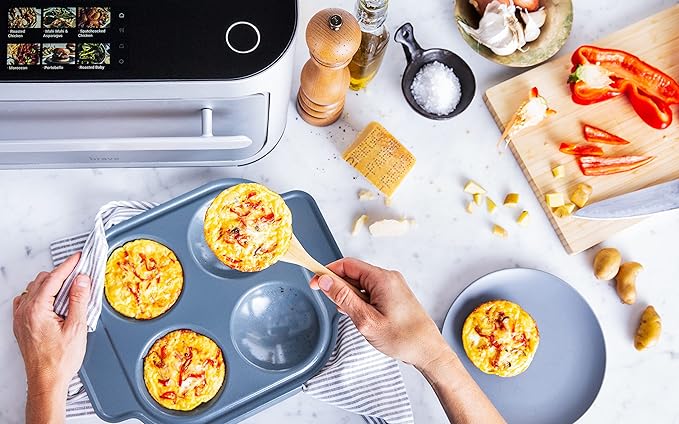 Brava Oven Bake & Breakfast Set: 10-in-1 Touchscreen Countertop Smart Oven, Air Fryer, 6-Slice Toaster, Slow Cooker, Reheater, Dehydrator, Rice Cooker, Healthy & User Friendly, Auto-Shut Off, Black