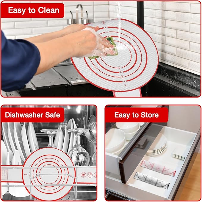 Silicone Bread Sling for Dutch Oven Baking Mat With Extra Long Handles Sourdough Bread Baking Supplies Non-Stick Silicone Mat Reusable Heat Resistant Food Grade Cooking Sheets Liners 2 PCS