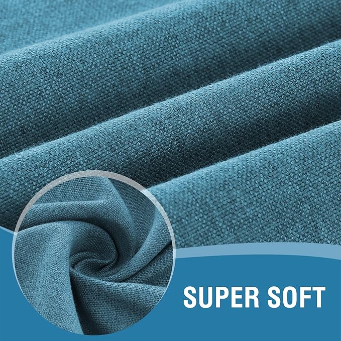 H.VERSAILTEX Linen Textured Tablecloth 60 x 84 Waterproof Decorative Table Cloth Spill-Proof Linen Look Cover for Party Table Extra Soft and Thick Fabric Wrinkle Free, Heather Storm Blue