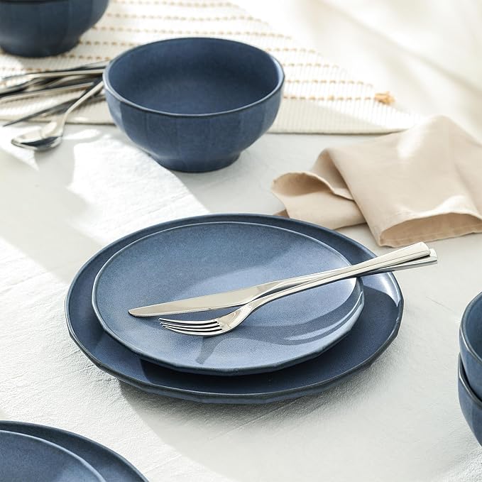 Stone Lain Rio 12-Piece Dinnerware Set Stoneware, Blue
