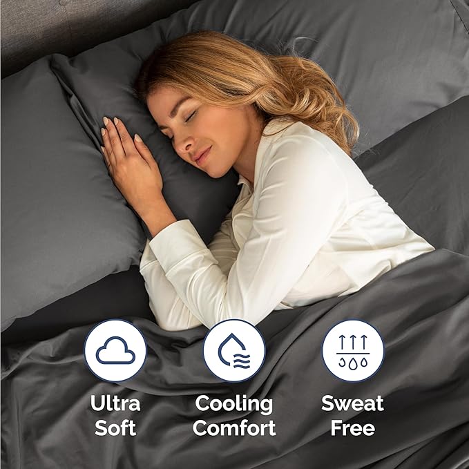 Twin 4 Piece Sheet Set - Cooling & Breathable Bed Sheets - Hotel Luxury Bed Sheets for Women, Men, Kids & Teens - Comfy Bedding w/Deep Pockets & Easy Fit - Soft & Wrinkle Free - Twin Charcoal Sheets