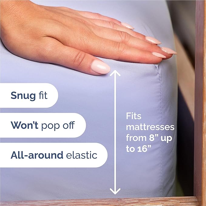 Twin XL 4 Piece Sheet Set - Cooling & Breathable Bed Sheets - Hotel Luxury Bed Sheets for Women, Men, Kids & Teens - Bedding w/Deep Pockets & Easy Fit - Soft & Wrinkle Free - Twin XL Lavender Sheets