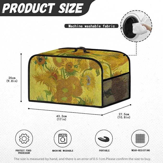 Van Gogh Paintings Slow Cooker Cover Compatible with Crock-Pot 6-8 Qt Slow Cookers Cover Oval Dust Protection Appliances Cover Machine Washable