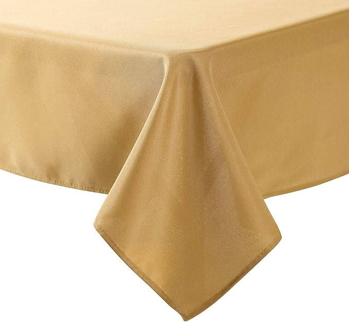 Cupuamon Square Tablecloth 90x90 inch Washable Polyester Fabric Table Cloth for Wedding Party Dining Banquet Decoration（90x90,Gold）