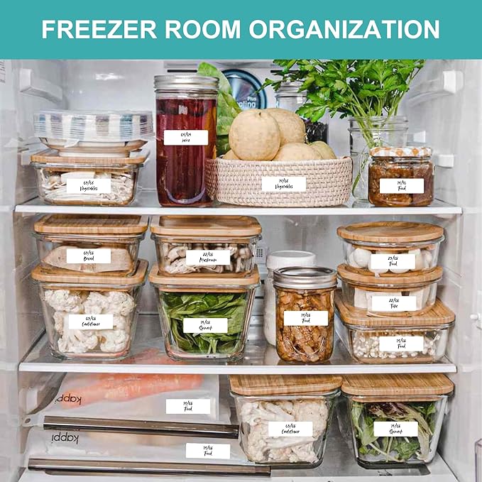 CATIFLIN 600 Blank Removable Freezer Label Stickers, 1?쓝3??Waterproof Adhesive Paper Tags with Perforation, Easy to Write & Peel for Food Jars, Bottles, Containers, Refrigerator, Storage
