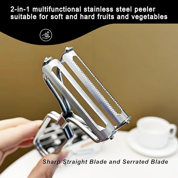 Sokalchw Best Vegetable Carrot Potato Peelers for Kitchen, Just Like Mom's old steel Fruits Peeler (Double Blade)