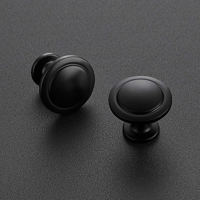 Ravinte 35 Pack 1-1/4 Inch Kitchen Cabinet Knobs Matte Black Zinc Pulls Door Handles for Dresser Drawers