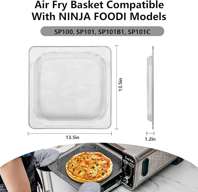 Air Fryer Basket Compatible with Ninja Foodi SP100, FT102, SP102, SP101, SP101C 8-in-1 Digital Air Fry Oven