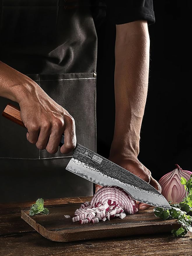 HOSHANHO 8 Inch Chef Knife, 9 Layers 10CR15MOV High Carbon Steel Kitchen Knife, Japanese Professional Gyuto Chefs Knives with Octagonal Rosewood Handle