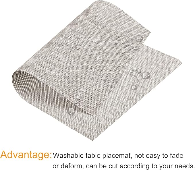 uxcell Place Mats, 450x300mm Table Mats Set of 2 PVC Washable Woven Placemat Beige