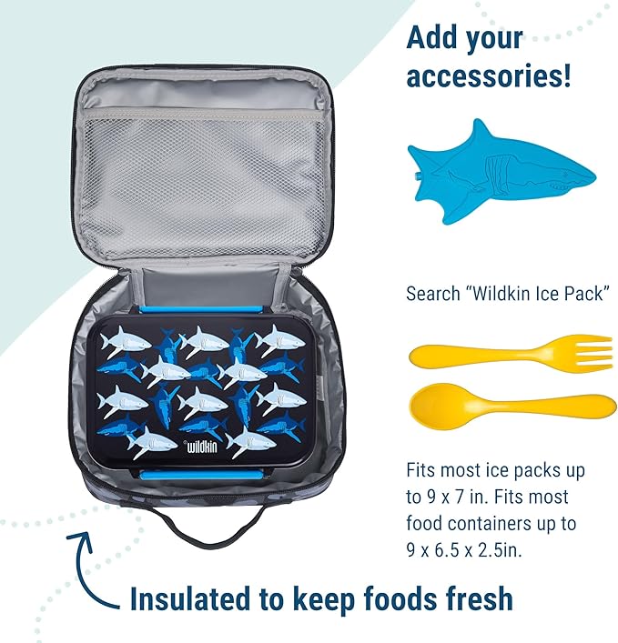 Wildkin Kids Insulated Lunch Box ??Durable and Reusable for School & Travel - Black Camo