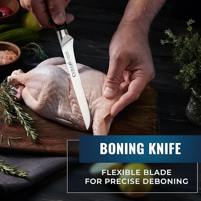 Cutluxe Butcher Knife Set ??BBQ Brisket, Breaking, Boning & Fillet knives - Carving Knife Set for Meat Cutting, Ultra Sharp German Steel, Full Tang, Ergonomic Handles ??Artisan Series