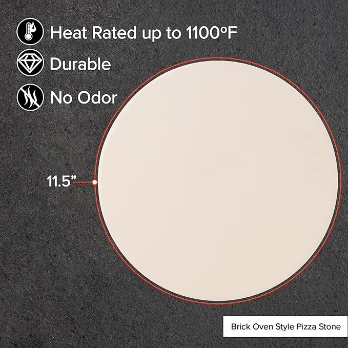 Nuwave Heavy-Duty Cordierite Pizza & Baking Stone, Heat Resistant up to 1472°F, Great for Indoor Electric Ovens, Outdoor Gas, Wood Fire Grills, BBQ Grilling, & Nuwave Bravo XL, Fits Most Frozen Pizzas