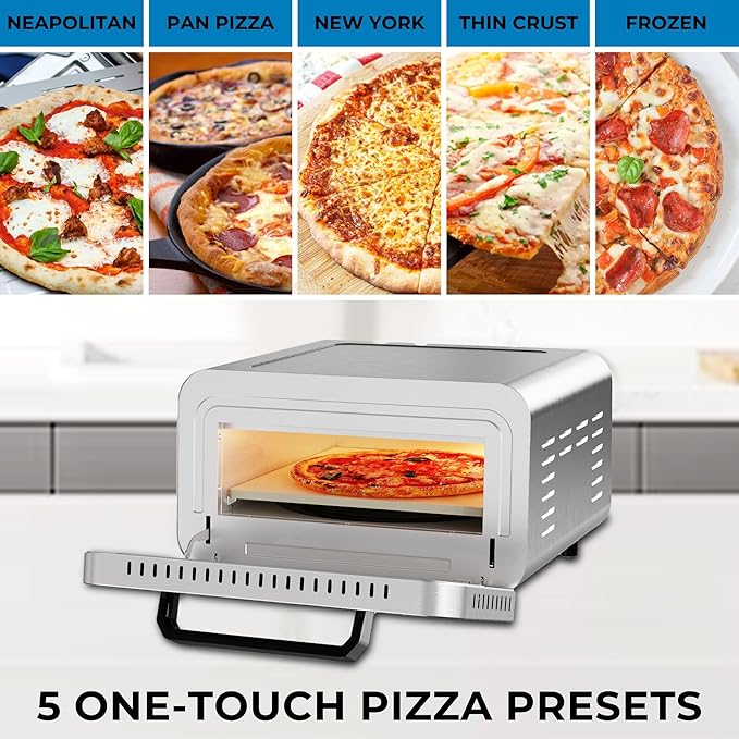 Kenmore indoor pizza oven - personal countertop electric ovens for home kitchen & restaurant, cook solo large 12??nonstick Pizzas horno de