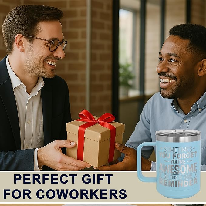 Spotted Dog Company Inspirational Travel Coffee Mug, Inspirational Gifts for Men Dad Father Wife Sister Women, Birthday For Him Her, You?셱e Awesome Tumbler, Teacher Coworker Gifts 15oz Light Blue