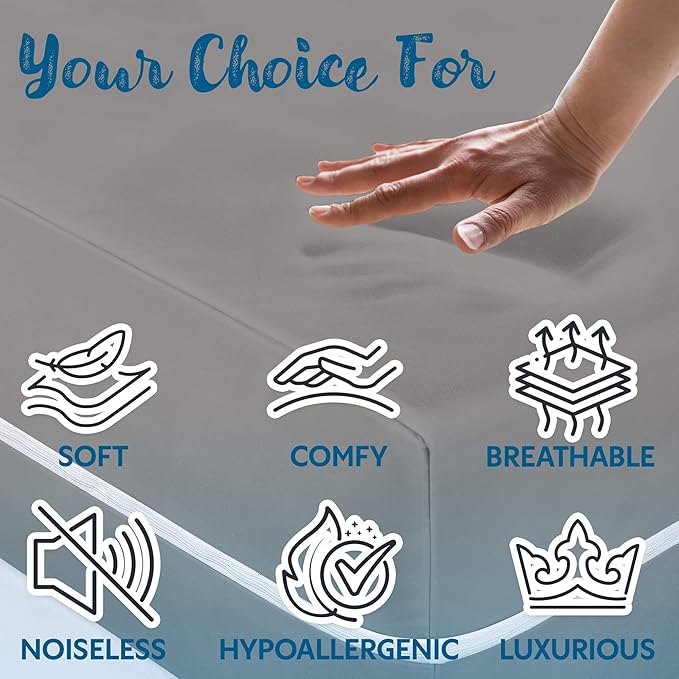 Guardmax Jersey Knitted Twin Zippered Mattress Encasement - Waterproof & Bed Bug Proof Mattress Protector - Comfortable, Soft, and Noiseless Zippered Bedding - Dust Mite Proof (39 x 75 x 10)
