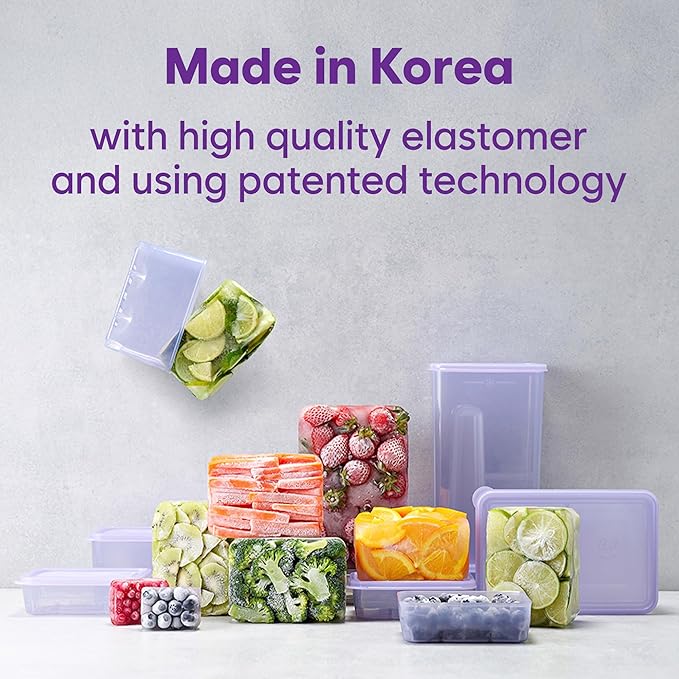 Twist-Release Freezer Containers, for Soup&Sauce pack,12pcs Flexible When Frozen | Anti-Break, BPA-Free, Stackable | Made in Korea
