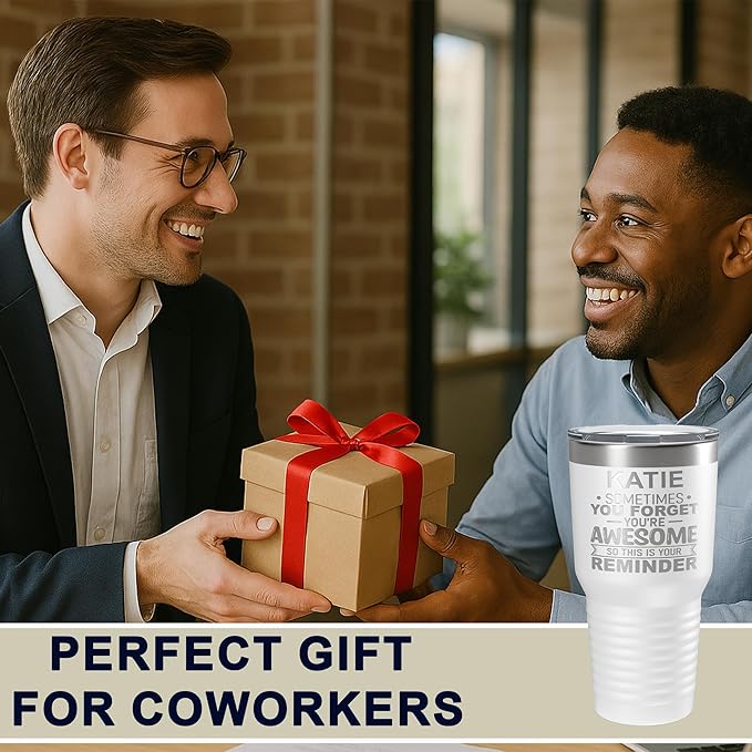 Personalized Inspirational Tumbler, Inspirational Gifts for Men Dad Father Wife Sister Women, Cusom Birthday For Him Her, Customized You?셱e Awesome Tumbler, Teacher Coworker Gifts 30oz White