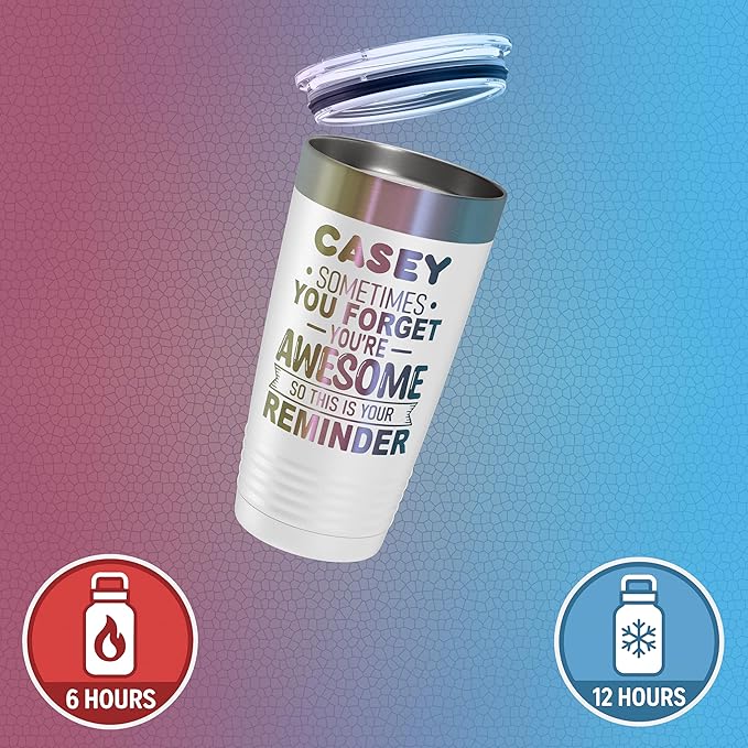 Personalized Inspirational Tumbler, Inspirational Gifts for Men Dad Father Wife Sister Women, Custom Birthday For Him Her, Customized You?셱e Awesome Tumbler, Teacher Coworker Gifts 20oz White Prism
