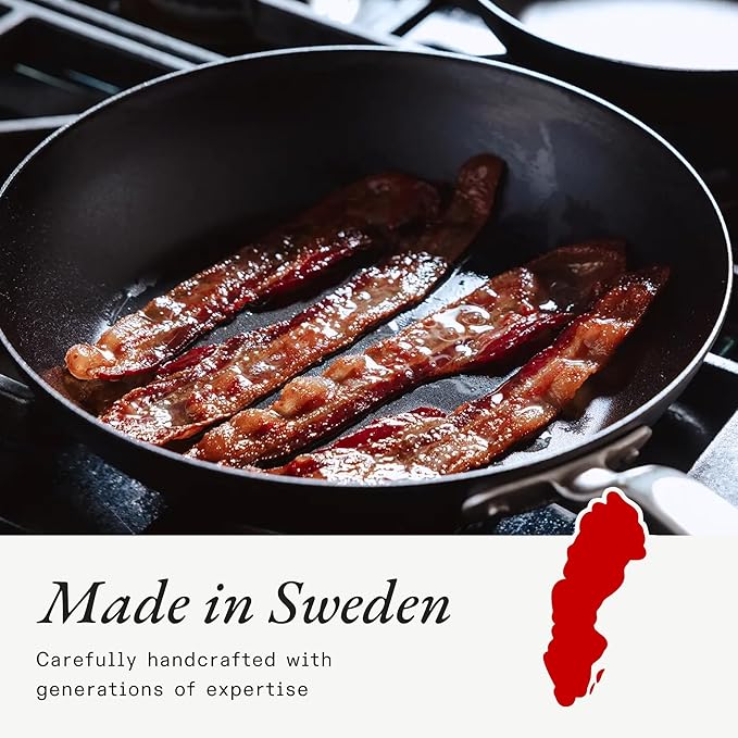 Made In Cookware - 2 Piece (Includes 10",12") Seasoned Blue Carbon Steel Frying Pan - (Like Cast Iron, but Better) - Professional Cookware - Crafted in Sweden - Induction Compatible