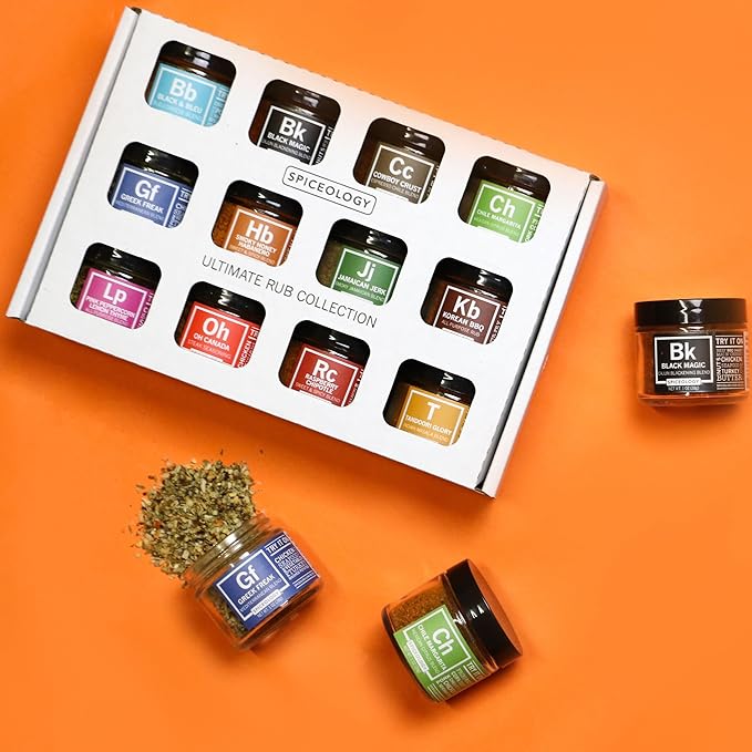 Spiceology ??Ultimate Rub Collection ??12 Gourmet Spices & Seasonings Set for Grilling, BBQ & Cooking ??Perfect Spice Gift Set for Cooks, Grill Masters & Foodies ??BBQ Gifts & Spice Rub Gift Set