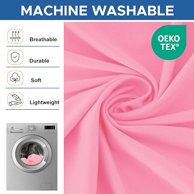 Enjoyidea Spandex Table Cloths for 8 Foot Rectangle Tables-6 Pack Fitted Stretch Pink Table Covers-Elastic Folding Tablecloths for Party, Vendor Booth Display, Banquet Buffet Event, Craft Trade Show