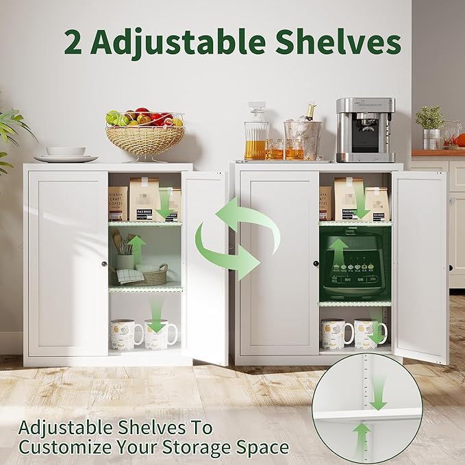 Kitchen Pantry CabinetFarmhouse Utility Storage Cabinet Rust-Resistant for Living Room,Dining Room,Bathroom,Garage,Basement