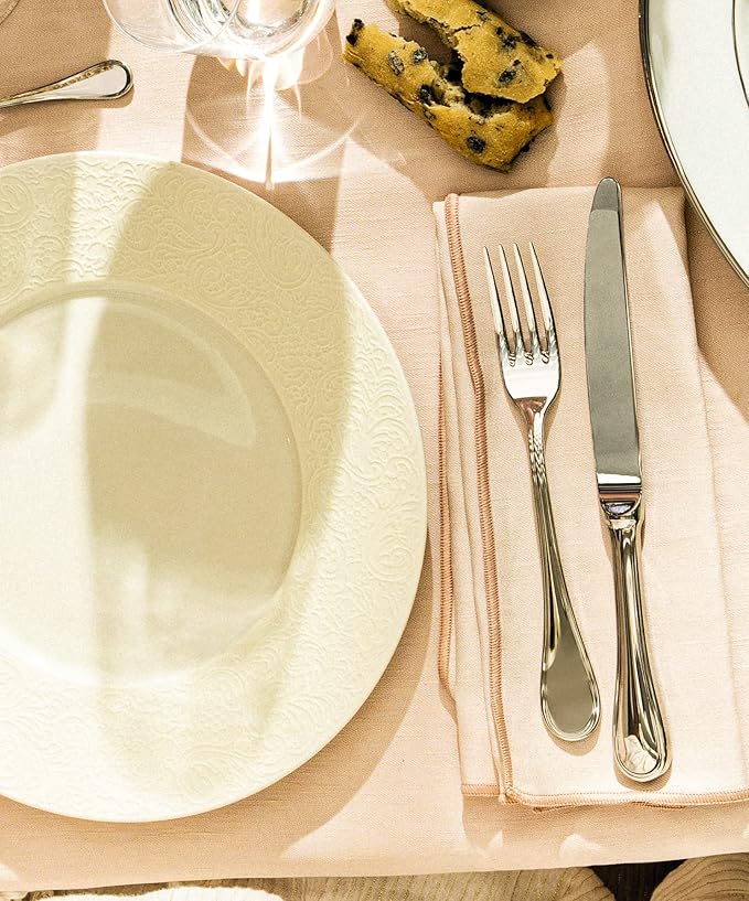 Degrenne Luxury French Cutlery Set - 5 Piece Silverware Set, Includes Forks, Spoons & Knife, Stainless Steel Flatware, Dishwasher Safe, Made in France - Verlaine Collection