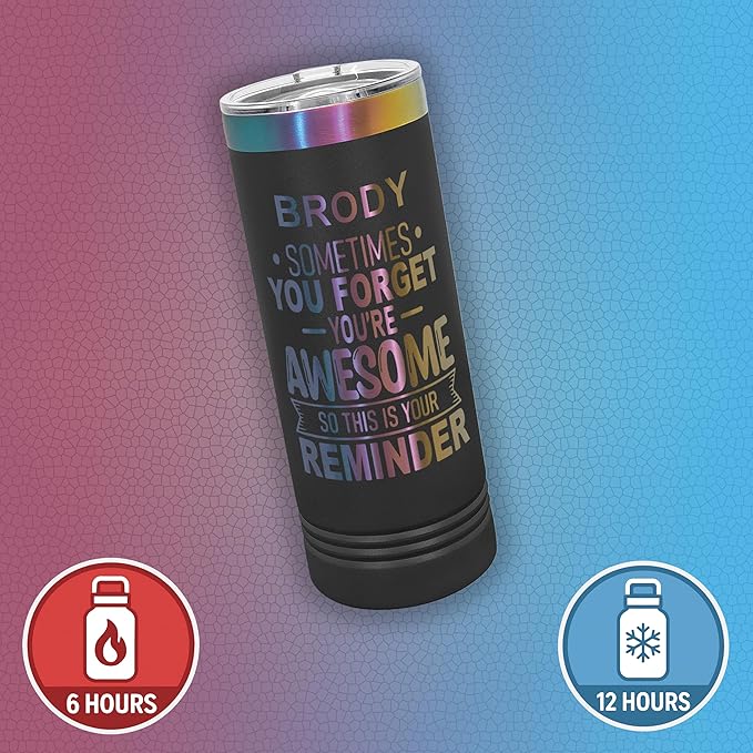 Personalized Inspirational Tumbler, Inspirational Gifts for Men Dad Father Wife Sister Women, Custom Birthday For Him Her, Customized You?셱e Awesome Tumbler, Teacher Coworker Gifts 22oz Black Prism