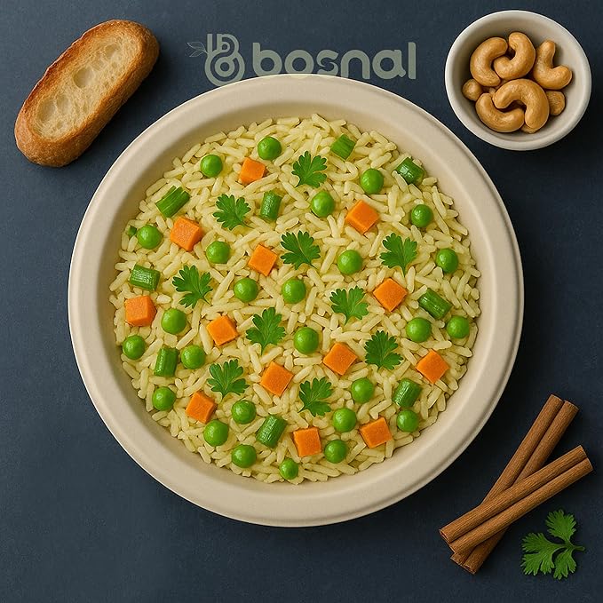 BOSNAL 10 inch & 7 inch Round Plates with 16 oz Bowls & Cutlery ??100% Plant-Based Sugarcane Bagasse, Eco-Friendly Disposable Dinnerware for Hot & Cold Meals, Microwave Safe, Durable & Compostable