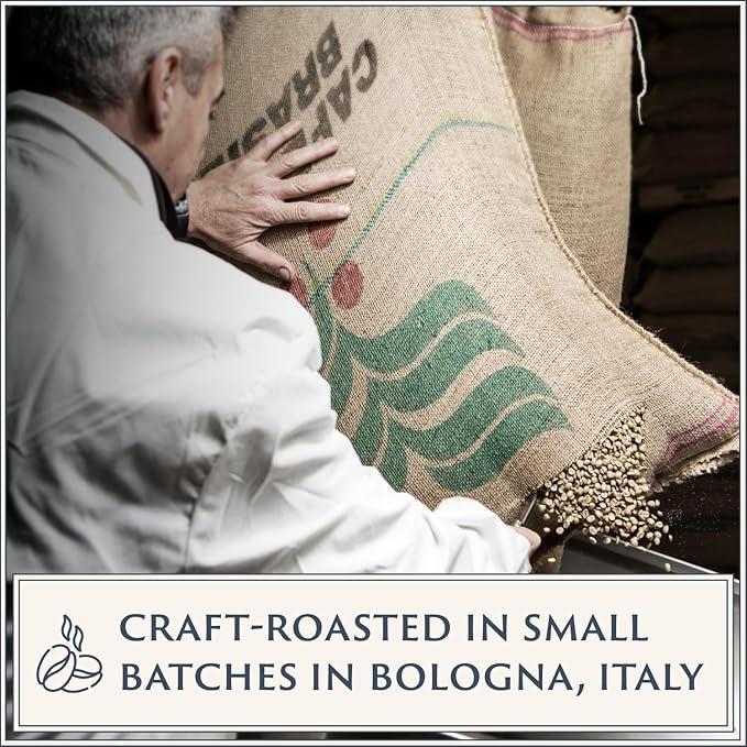 Filicori Zecchini Italian Espresso Beans ??Whole Bean Coffee, Bold Dark Roast Arabica & Robusta Blend ??Slow Roasted ??Forte 2.2lb Bag