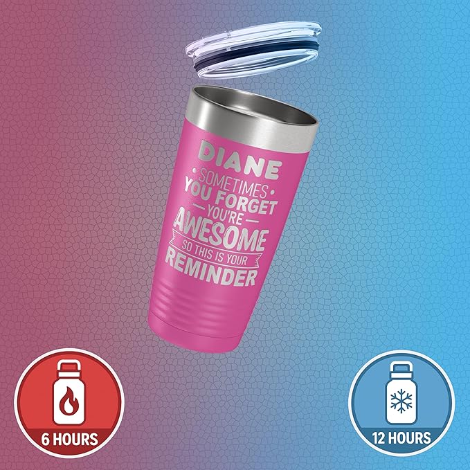 Personalized Inspirational Tumbler, Inspirational Gifts for Men Dad Father Wife Sister Women, Custom Birthday For Him Her, Customized You?셱e Awesome Tumbler, Teacher Coworker Gifts 20oz Pink