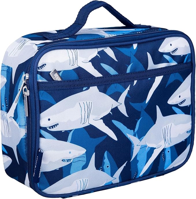 Wildkin Kids Insulated Lunch Box ??Durable and Reusable for School & Travel - Sharks