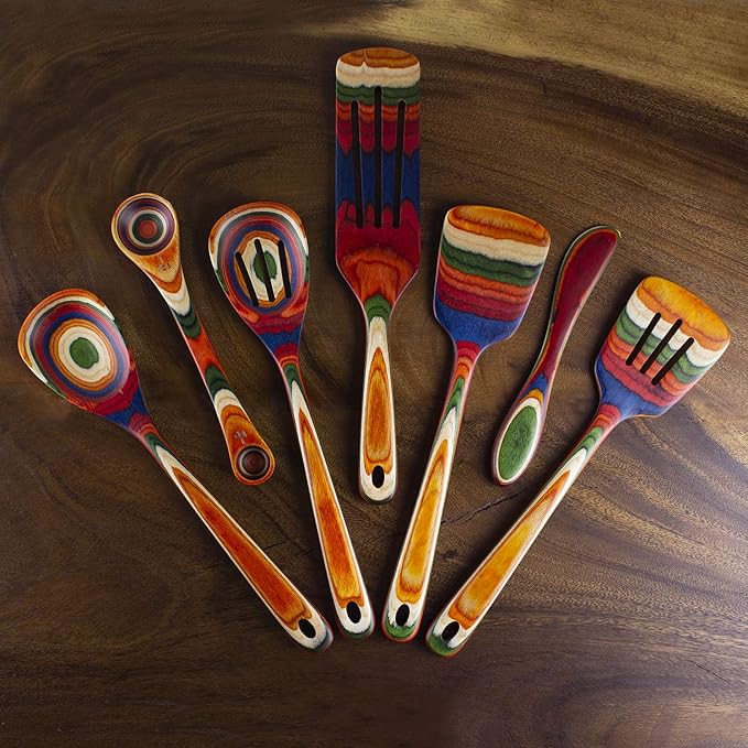 Totally Bamboo Baltique Marrakesh Collection Cheese Spreader Knife in Colored Birch Wood