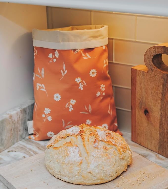 Reusable Beeswax Bread Bag 2 Pack ??2x17 Bread Bag for Homemade Sourdough, Beeswax Coated Organic Cotton Storage Bag for Loaf Baguette, Freezer Safe, Eco-Friendly Wrap Birds