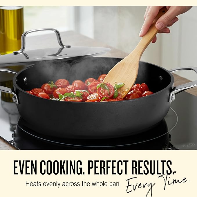 Alva Maestro Cookware Set 3-Piece Set - Nonstick Ceramic Frying Pan and Saute Pan with Lid - Oven Safe, Easy to Clean and Made without PFAS, PFOA & PTFE - Induction and All Stovetop Compatible