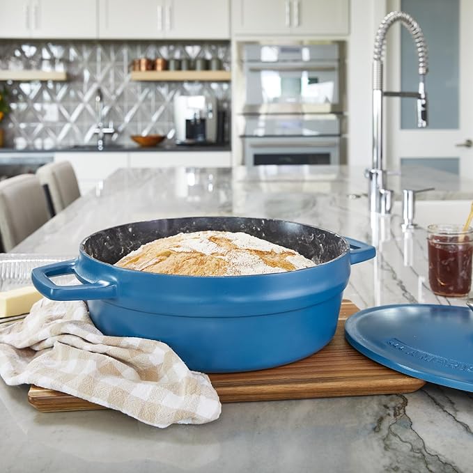 All American 1930 - Dutch Oven - The Saucier Set, Berry Blue - 5.5qt Capacity - Perfect for Sauces, Soups & Simmering - Non Stick & PFAS Free - Made in the USA