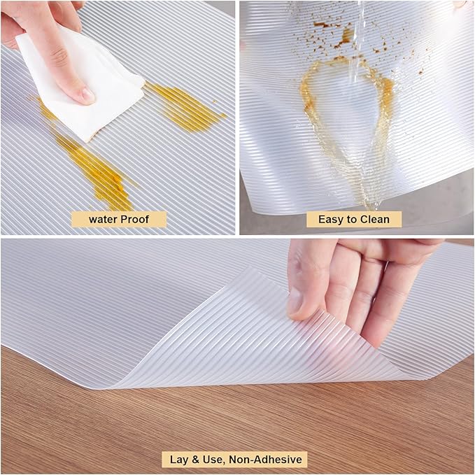 Thickened Shelf Liner, 11.8 in x 20 FEET Non-Slip Cabinet Liner, Washable Oil-Proof Contact Paper for Kitchen Drawer, Cabinet, Shelves, Refrigerator, Storage, Desks, Non Adhesive
