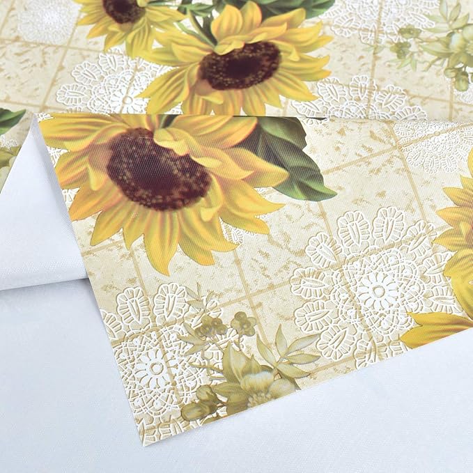 LOHASCASA Vinyl Reusable Plastic PVC Rectangle Tablecloth Waterproof Modern Oilcloth Stain Resistant Wipeable PVC Spillproof Camping Tablecloths for Dining Table 52 x 78 Gray White Flowers